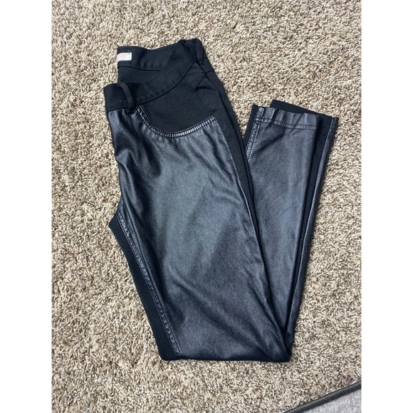 Leather Front Cotton Back Pants - Picture 1 of 1